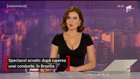Spectacol acvatic după ruperea unei conducte, în Brazilia