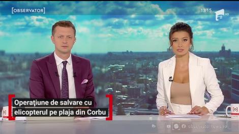 Operațiune de salvare cu elicopterul pe plaja din Corbu