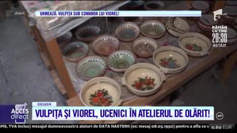 Şi-au pus şorţurile şi au dat start la olărit! Vulpiţa şi Viorel au decis să promoveze România. Soții au învățat arta modelatului, dar și pictura