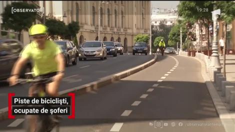Piste de bicicliști, ocupate de șoferi