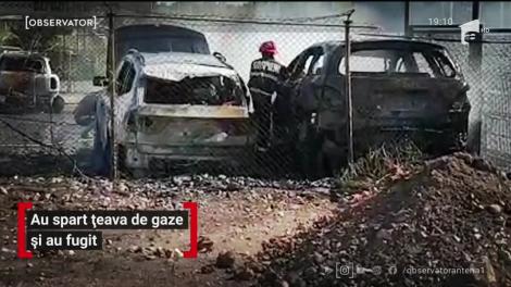 Panică generală în Constanţa după ce o conductă de gaze a luat foc pe centura oraşului