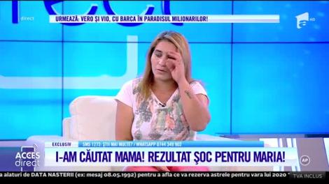 Lacrimi de fericire! Maria și-a reîntâlnit mama după 30 de ani! Cum a decurs revederea lor, în platoul "Acces Direct"