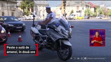 Poliţiştii Brigăzii Rutiere din Bucureşti au dat peste o sută de amenzi, în doar două ore