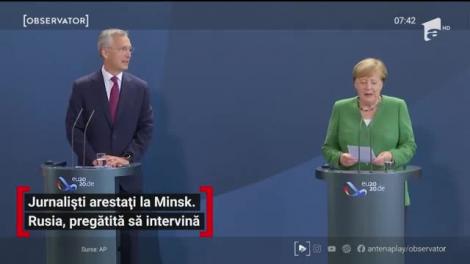 Jurnaliști arestați la Minsk. Rusia, pregătită să intervină
