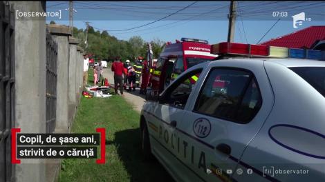 Copil de șase ani, strivit de o căruță