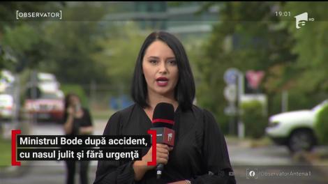 Ministrul Bode după accident, cu nasul julit şi o minciună la purtător