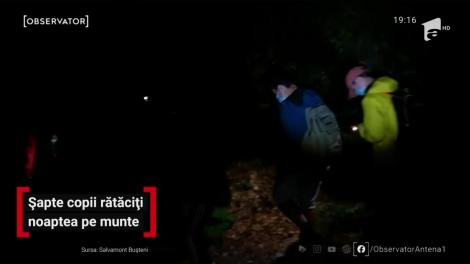 Șapte copii rătăciți noaptea pe munte