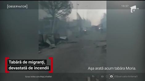 Tabăra de migranți, devastată de incendii