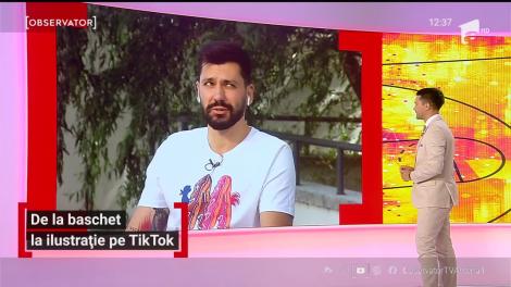 Vlad Dumitrescu, de la baschet la ilustrație pe TikTok. Postările lui au milioane de vizualizări