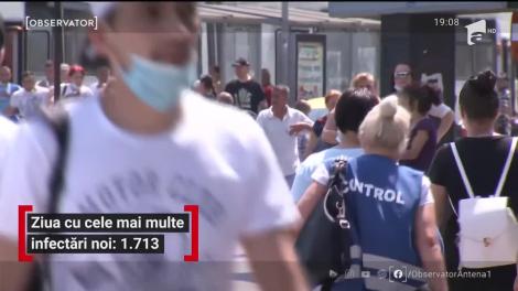 Ziua cu cele mai multe infectări noi: 1713