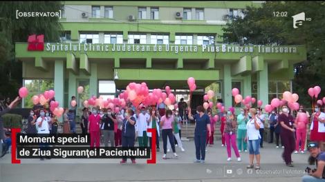 Moment special de Ziua Siguranței Pacientului, în Timișoara. Cadrele medicale lansează baloane portocalii