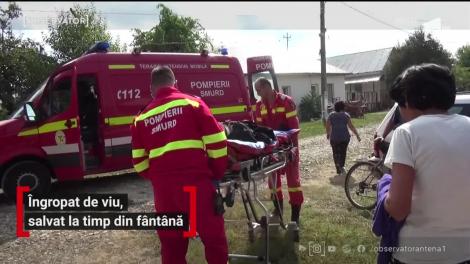 Îngropat de viu, salvat la timp din fântână