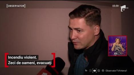 Incendiu violent în Capitală. Zeci de oameni au fost evacuați