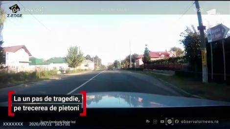 Mamă și copil la un pas de tragedie, pe o trecere de pietoni din Bacău