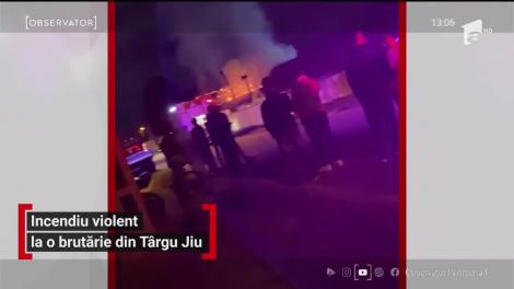 Incendiu violent în Târgu Jiu. O brutărie din cartierul Slobozia a fost cuprinsă de flăcări