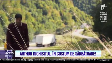 Arthur Dichisitul, în costum de sărbătoare la revederea cu tatăl său