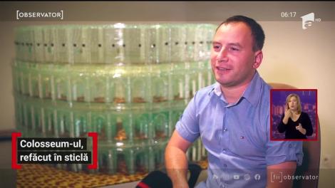 Un tânăr din Baia Mare a construit din sticlă Colosseumul din Roma