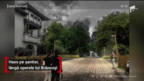 Haos pe șantier, lângă operele lui Brâncuși