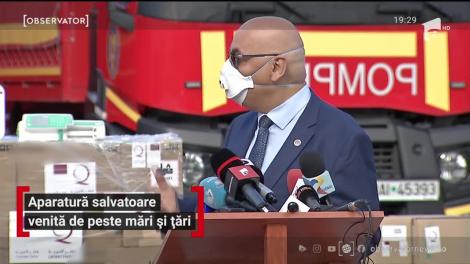 România a primit astăzi o donaţie din partea statului Qatar: echipamente medicale în valoare de aproximativ 250.000 de euro