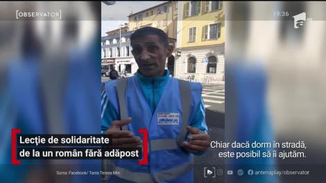 Lecție de solidaritate de la un român fară adăpost