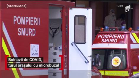 Bolnavii de Covid, turul orașului cu microbuzul