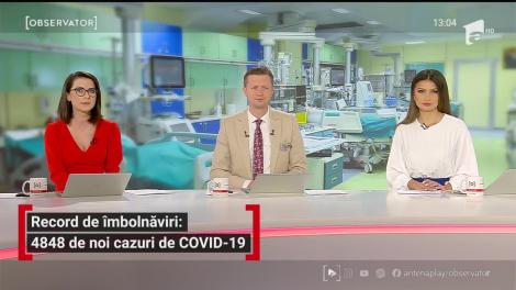 Record de infectări cu COVID-19: 4.848 de îmbolnăviri în 24 de ore