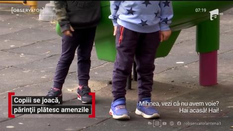 Locurile de joacă, în continuare pline de copii. Poliţiştii dau amenzi