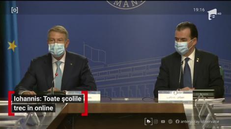 Iohannis: Toate școlile trec în online