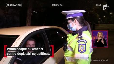 Prima noapte cu amenzi pentru deplasări nejustificate