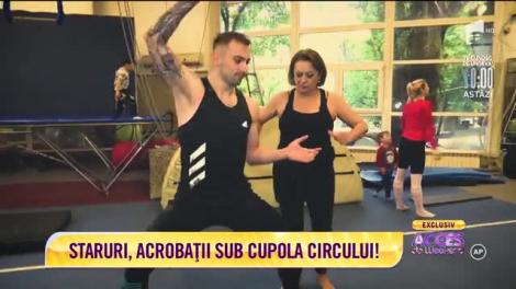 Adriana Tradafir şi Diana Matei fac acrobaţii sub cupola circului!