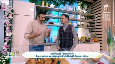 Rețeta Zilei: Bruschete cu picioci pârgăluiți și slănină & somon cu linte