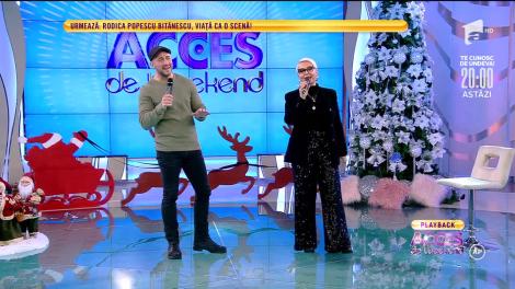 Monica Anghel şi fratele artistei, Alexandru, spectacol muzical la Acces Direct