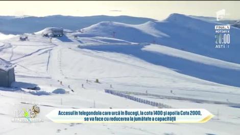 Se deschid pârtiile din Sinaia. Mai puțini oameni în instalațiile de transport pe cablu închise