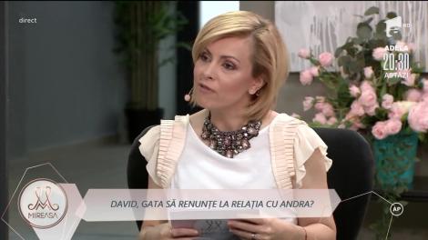 Râuri de lacrimi pe chipul Andrei! David a făcut o glumă nesărată, iar ea s-a supărat: Nu ne potrivim, ne despărțim!