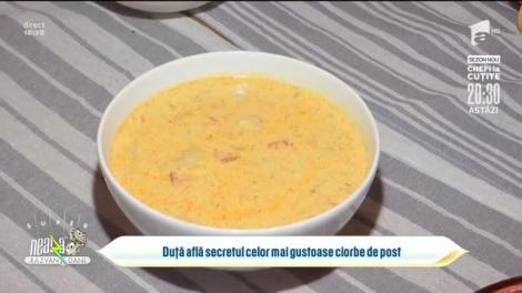 Mâncare de post gata pregătită. Secretul celor mai gustoase ciorbe