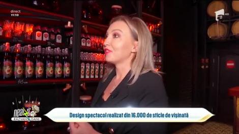 Design spectacol realizat din 16.000 de sticle de vișinată