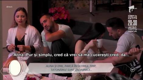 Alina și Emil, discuții și tatonări. Intervenția lui Radu