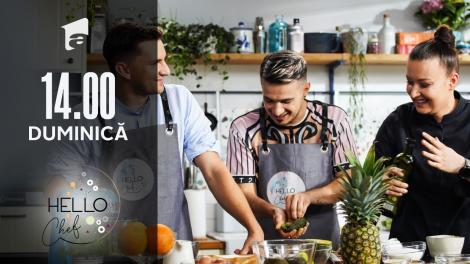 Hello Chef sezonul 2, 5 septembrie 2021. Roxana Blenche, Keed și Cristian Boca gătesc ananas murat