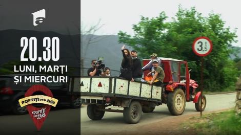 Poftiți pe la noi, 6 decembrie 2021. Iuliana Luciu, dusă cu tractorul printre bușteni și prune. Ipostaza unică în care s-a lăsat filmată vedeta