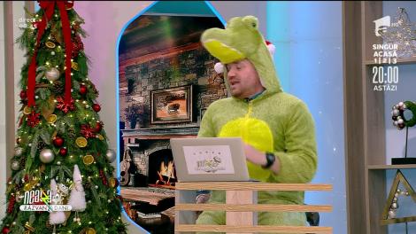 Super Neatza, 24 decembrie 2021. Cătălin Oprișan a pierdut pariul și a venit costumat în crocodil!