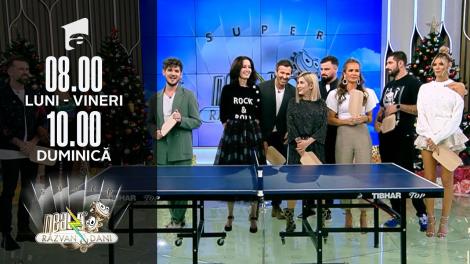 Super Neatza, 2 ianuarie 2021. Echipa de la Neatza și familiile lor au jucat ping pong