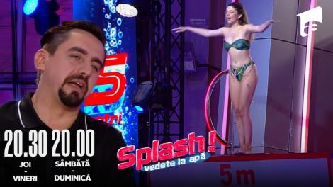 Splash! Vedete la apă episodul 5 din 18 august 2022. Cezara Cristescu a sarit de la 5 metri