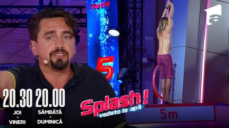 Splash! Vedete la apă episodul 9 din 26 august 2022. Tiberiu Balica a sărit de la 5 metri