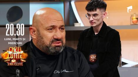 Chefi la Cuțite Sezonul 10, 13 septembrie 2022. Răzvan Mihai Clinceanu a preparat o supă cremă de praz cu cartofi și bacon