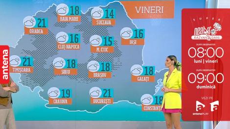 Super Neatza, 3 noiembrie 2022. Vremea cu Ramona Olaru: Maxima nu depășește 21 de grade