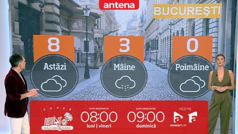 Super Neatza, 3 februarie 2023. Vremea cu Ramona Olaru: Cer temporar noros și posibile ploi slabe