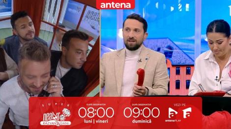 Super Neatza, 14 februarie 2023. Cabina "Cupidonică". Invitații, la înghesuială cu personaje din desene animate