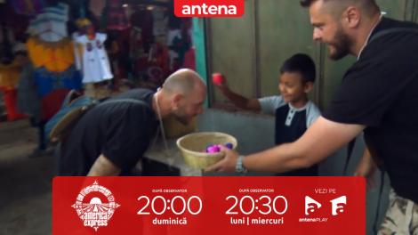 America Express, 22 februarie 2023. Concurenții le-au cerut localnicilor să le spargă ouă pe cap