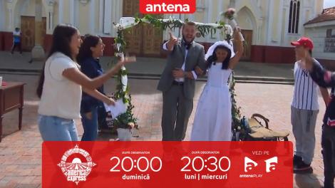 America Express, 27 februarie 2023. Melinda și Cortea au mimat că se sărută: Vezi că nu ai voie să săruți mireasa!