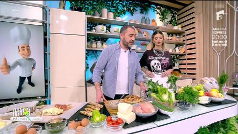 Super Neatza, 15 martie 2023. Rețeta lui Radu Darie: Rulou din piept de pui cu mozzarella și roșii